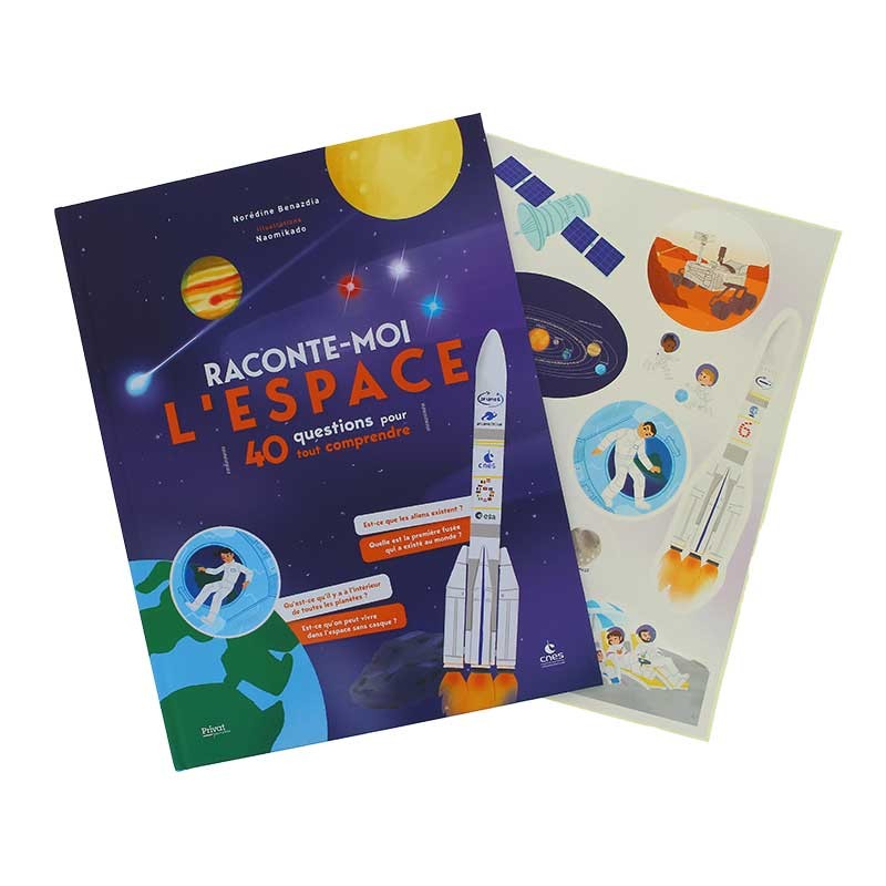 "Raconte-moi l'espace" book and free sticker sheet