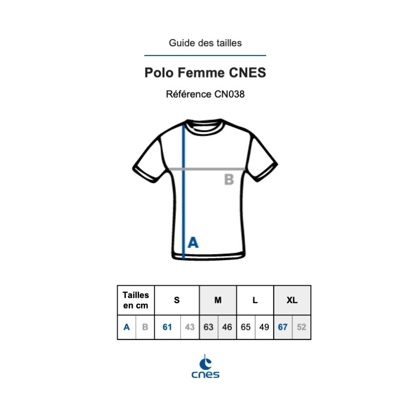 Women's "Made in CNES" navy blue polo shirt