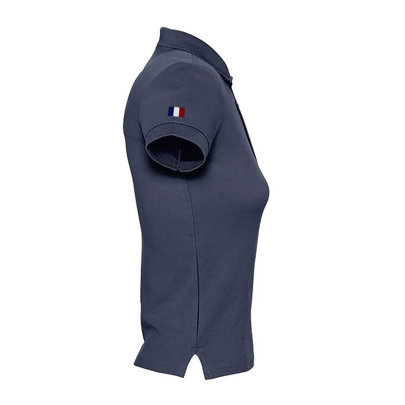 Women's "Made in CNES" navy blue polo shirt