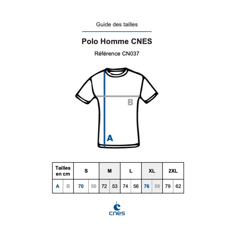 Men's "Made in CNES" navy blue polo shirt
