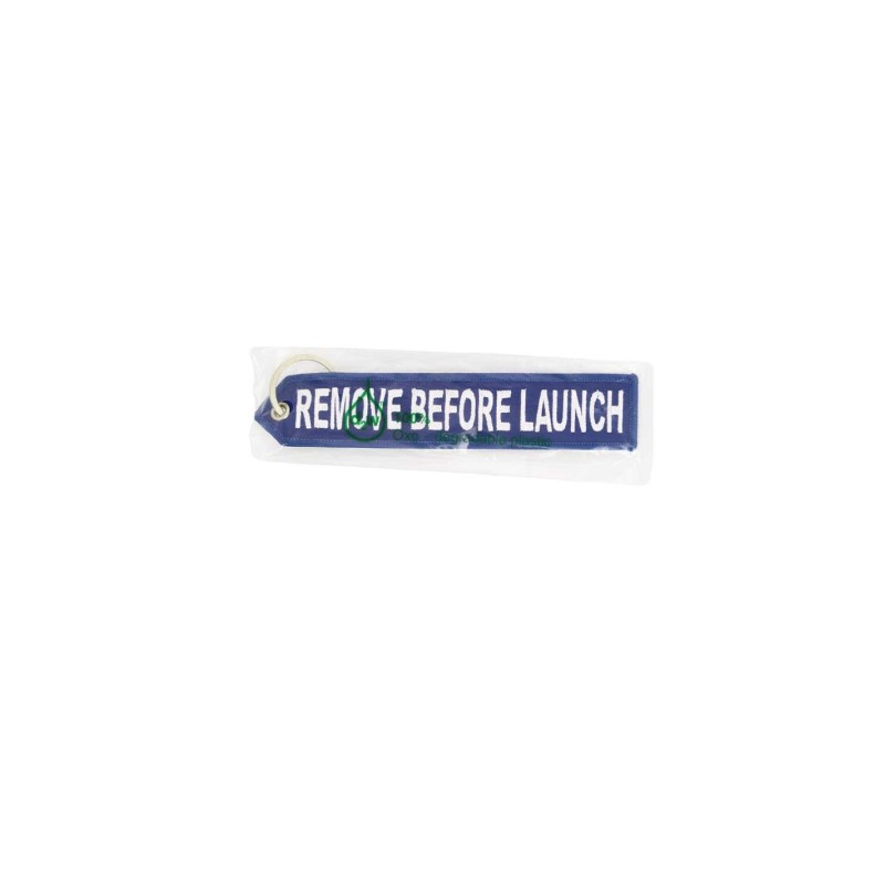Porte-clés bleu CNES "Remove before Launch"