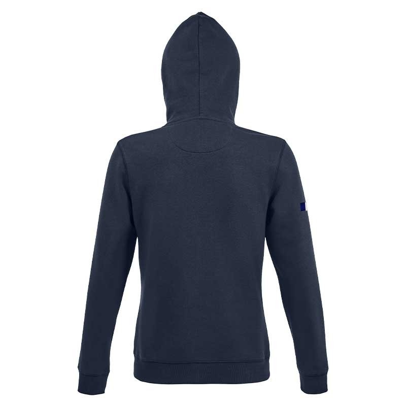Women's "Made in CNES" navy blue zipped hoodie