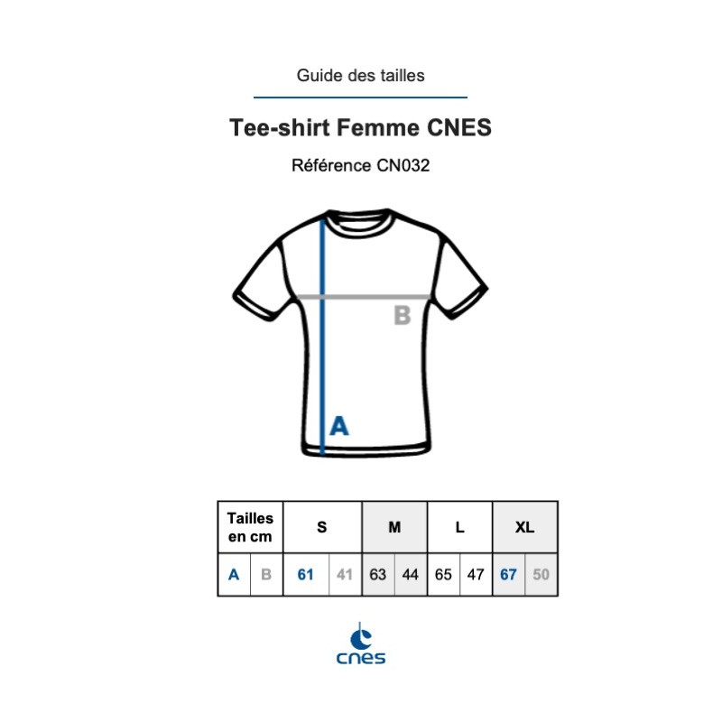Navy blue Woman T-shirt "MADE IN CNES"