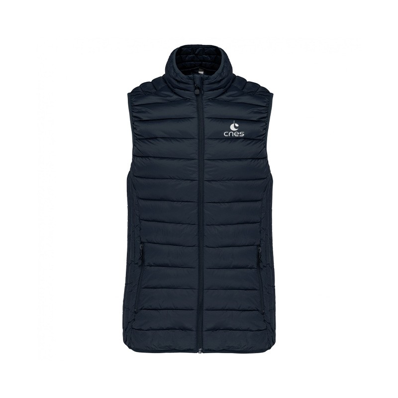 Made in CNES" sleeveless down jacket