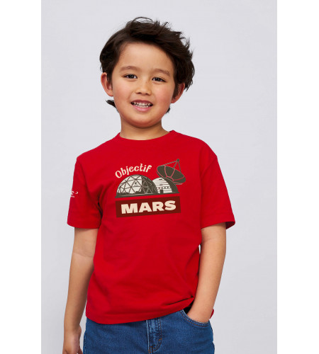 Red Child size T-shirt "Objectif MARS"