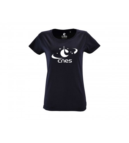 Navy blue Woman T-shirt "MADE IN CNES"