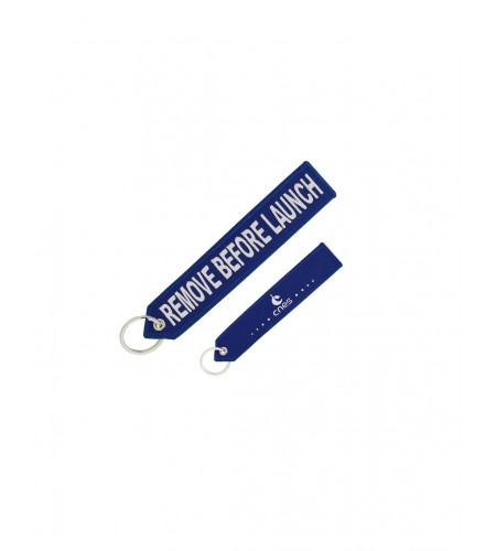 CNES blue key ring "Remove before...