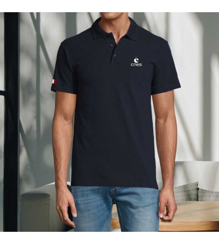 Polo Homme "Made in CNES" bleu marine