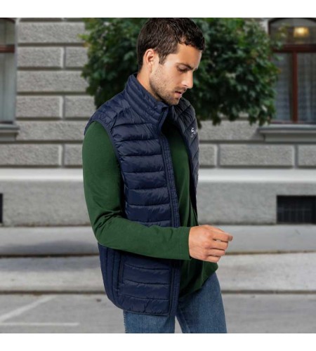 Made in CNES" sleeveless down jacket