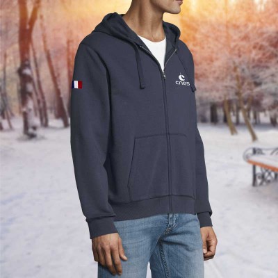 Sweat zippé à capuche Homme...