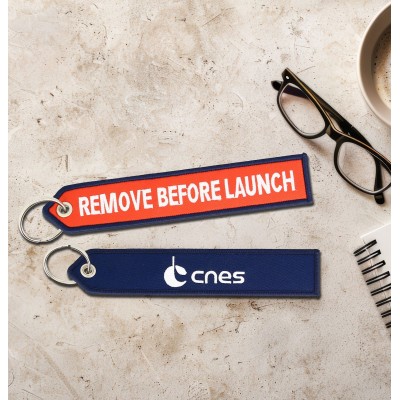 Porte-clés bicolore CNES...