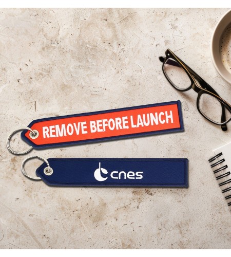Porte-clés bicolore CNES "Remove...