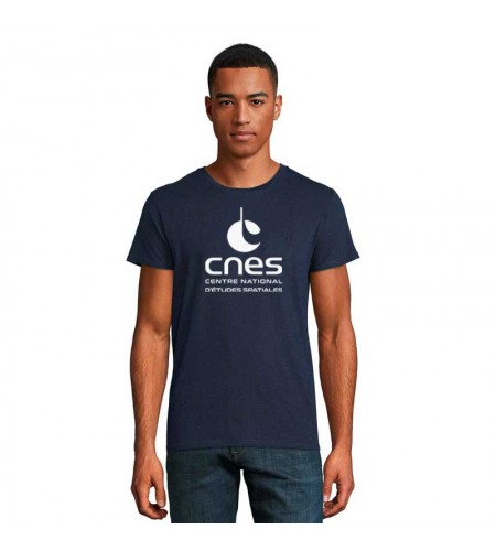 Navy blue Man T-shirt "MADE IN CNES"