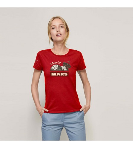T-shirt Femme Rouge Objectif MARS